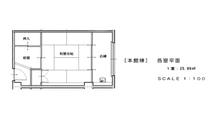 素泊まり　本館　和室　ミニキッチン・バス・トイレなし（定員4名様）